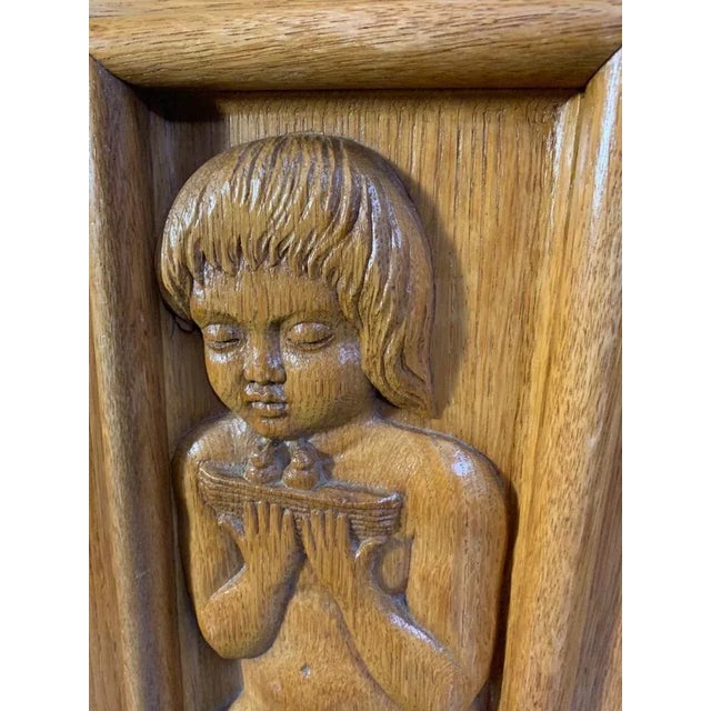 Ash Sideboard with Carved Panels, 1930s For Sale - Image 16 of 18