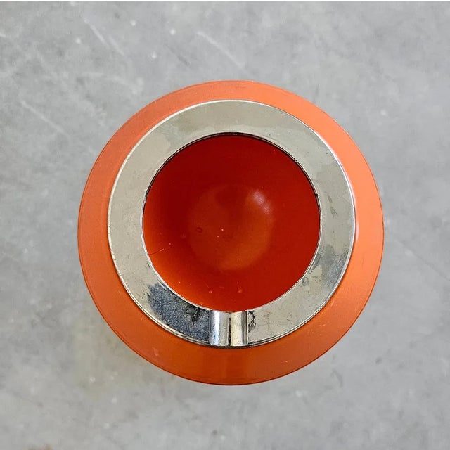Plastic Space Age Patio Ashtray in Orange Plastic, Italy, 1970s For Sale - Image 7 of 9