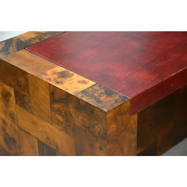 1970s Paul Evans Cityscape Patchwork Burl Desk For Sale - Image 12 of 13