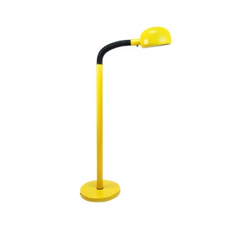 1970s Danish Modern Yellow Adjustable Tube Floor Lamp For Sale