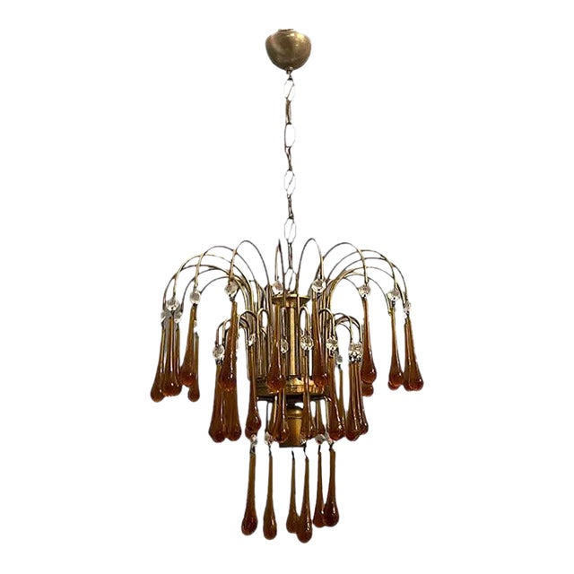 Murano Glass Waterfall Chandelier, 1960s For Sale