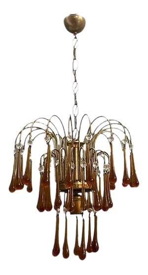 Murano Glass Waterfall Chandelier, 1960s