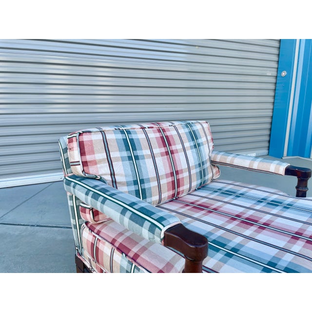 1970s Mid Century Mahogany Lounge Chairs With Brass Casters- Set of 2 For Sale In Los Angeles - Image 6 of 13