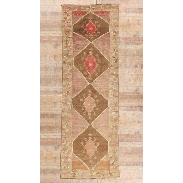 Vintage Turkish Oushak Rug, 04'02 X 12'08 For Sale - Image 11 of 11