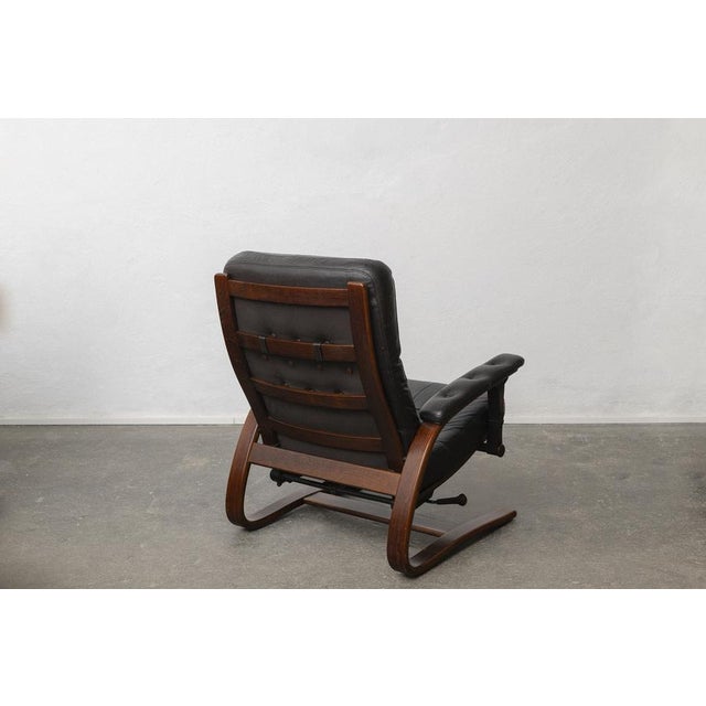 Set of Panter Leather Chair with Ottoman by Arnt Lande for Westnofa, Norway, 1970s For Sale - Image 6 of 9