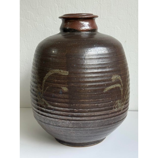 Mid 20th C. Eric Norstad Monumental Studio Pottery Vessel Wax Resist Insect Decoration For Sale - Image 4 of 12