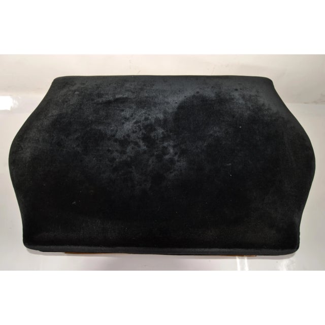 1990 Donghia Versailles Black Mohair Blonde Wood Stool Bench Ottoman John Hutton For Sale - Image 9 of 12