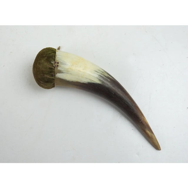 Rustic Antique Handmade Horn and Velvet Pincushion For Sale - Image 3 of 4