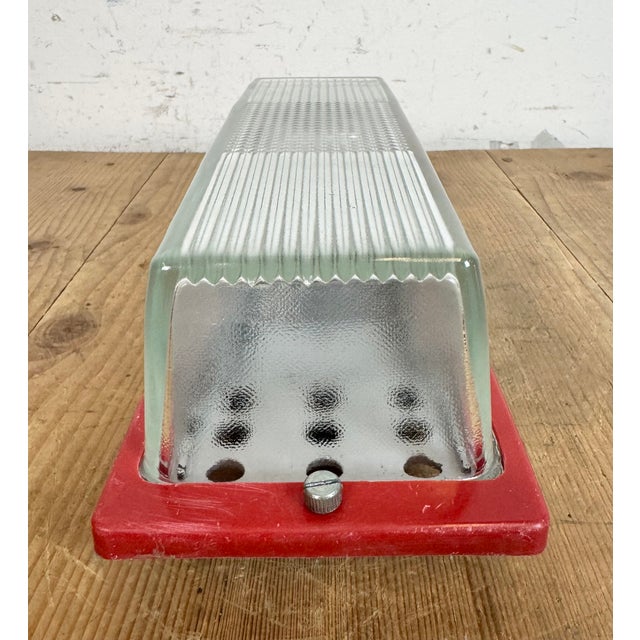 Glass Industrial Red Bakelite Wall Light from Elektrosvit, 1970s For Sale - Image 7 of 18