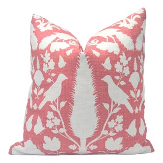 Shumacher Chenonceau Throw Pillow Cover in Coral For Sale