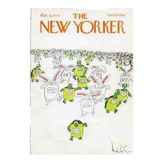 1979 Vintage New Yorker Cover, October 22 (Arnie Levin), Original New Yorker Magazine Cover, Running, New York City Marathon For Sale