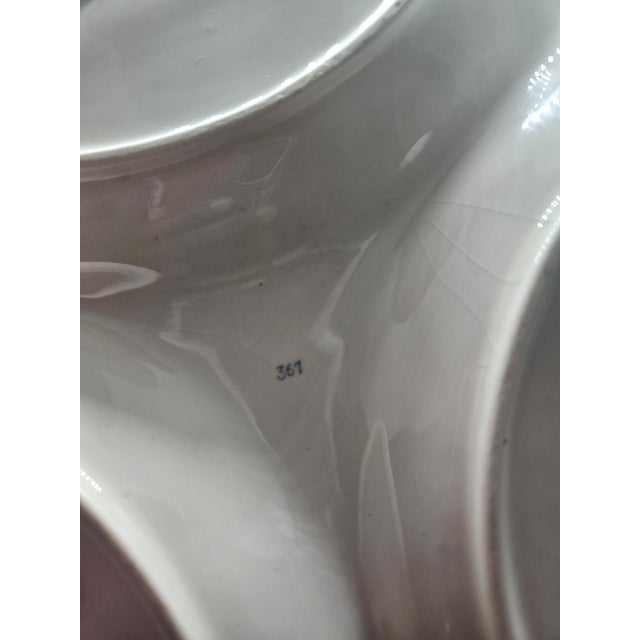 Mid-Century Modern Lefton 3-Part Divided Dish With Capodimonte Roses Midcentury For Sale - Image 3 of 3