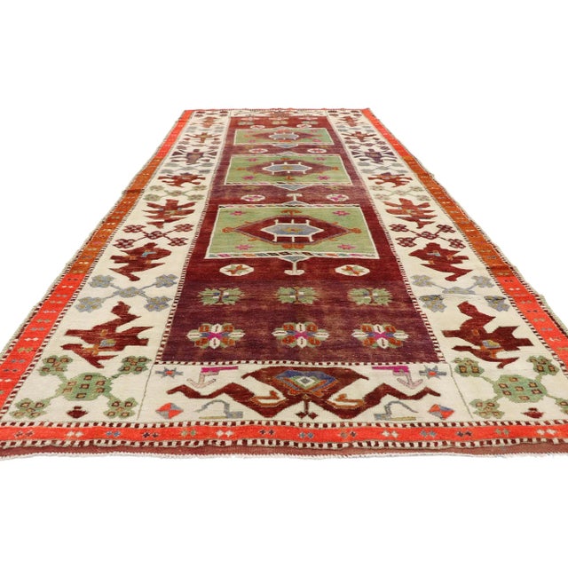 Tribal Vintage Turkish Oushak Gallery Rug - 05'04 X 11'04 For Sale - Image 3 of 9
