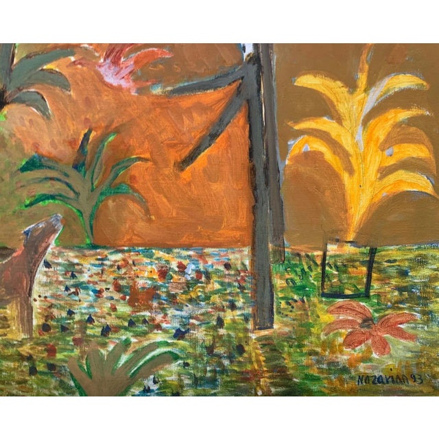 1990s Iszchan Nazarian, Saint Francis, Acrylic on Canvas, 1993 For Sale - Image 5 of 6