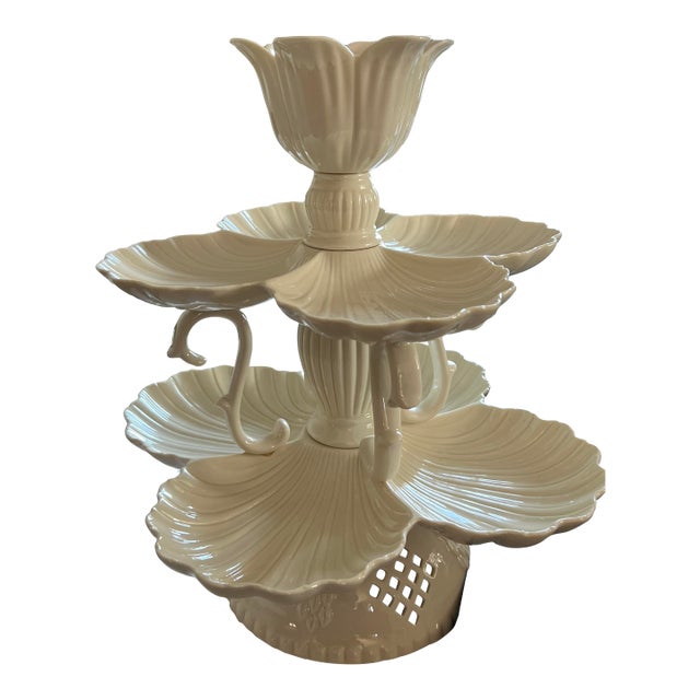 1990s Thatcham Cream Ware Centerpiece Epergne For Sale