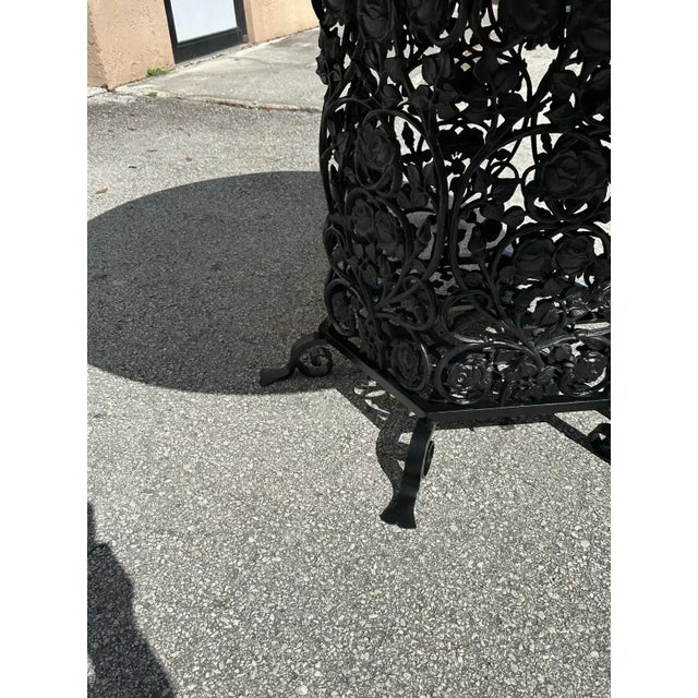 1940s French Art Deco Cast Iron Base Round Carrara Marble Top Dining Table For Sale - Image 12 of 13