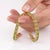 Contemporary Natural Peridot Tennis Bracelet | Oval Cut Green Gemstone Bracelet | 18k Gold Plated Silver August Birthstone Bracelet For Sale - Image 3 of 4