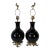 1980s Vintage Chapman Black Glazed Ceramic Table Lamps – A Pair For Sale