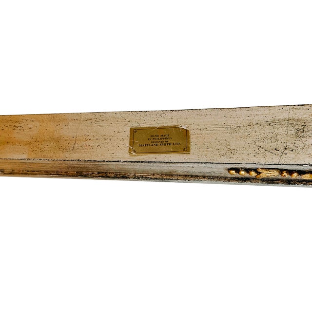 Late 20th Century Maitland-Smith Silver Leaf & Gilt Neoclassical Demilune Console Table For Sale - Image 18 of 18