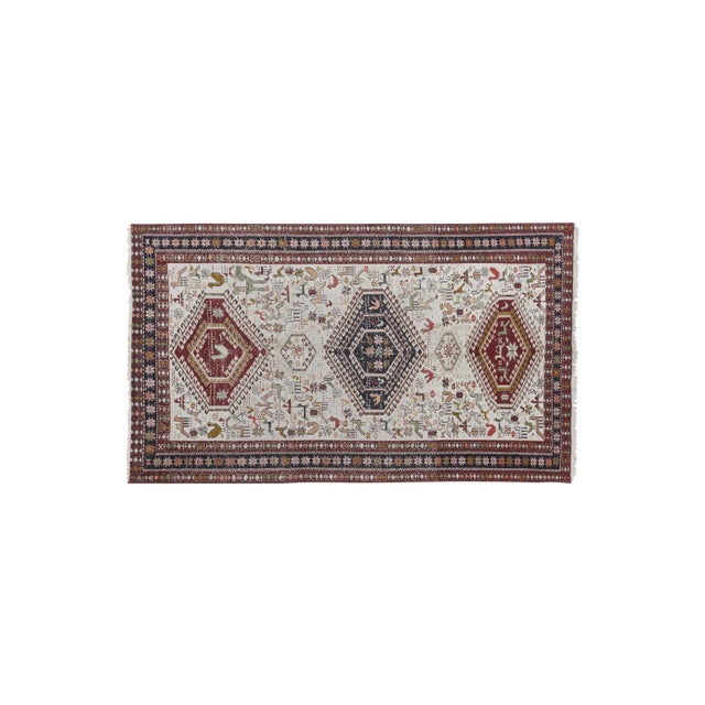 Vintage Animal Pattern Soumac Kilim Rug 3'6'' X 6'1'' 42'' x 73'' / 107 x 186 Cm Hand woven with high quality pure wool...