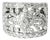 Late 20th Century Size 6.75 18K White Gold Ornate Diamond Wedding Band Ring For Sale