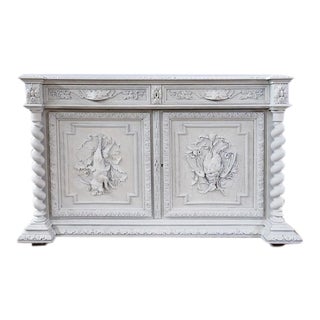 Antique French Country Design Jacobean Style Buffet Server For Sale