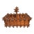 Antique Tramp Art Crown of Thorns Wooden Basket With Handle For Sale