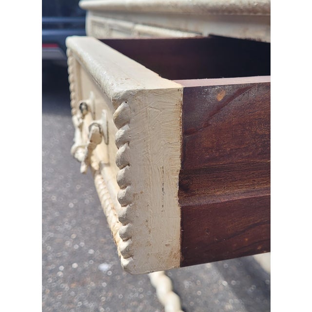 1980s Rustic White Barley Twist Long Sideboard or Credenza For Sale - Image 9 of 13