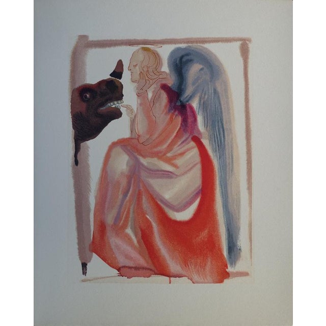 Salvador Dali, Angel and Rhino, Woodcut For Sale - Image 5 of 5