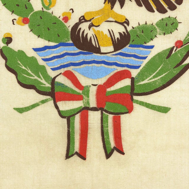 Green Vintage Wool Flag of Mexico For Sale - Image 8 of 8