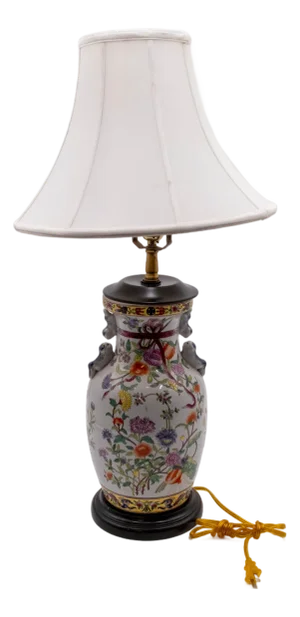Chinoiserie Porcelain Urn Jar Table Lamp