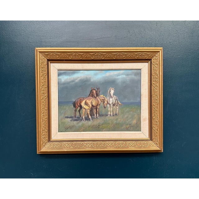 Swedish Artist, Horses, 1960s, Oil on Canvas, Framed For Sale - Image 13 of 13