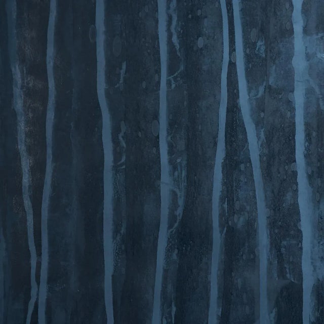 SAMPLE - Schumacher x Patterson Flynn Alden Organic Plaster Wallcovering Wallpaper In Deep Sea For Sale