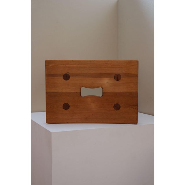 Wood Swedish Pine Stool by Carl Malmsten, 1950s For Sale - Image 7 of 9