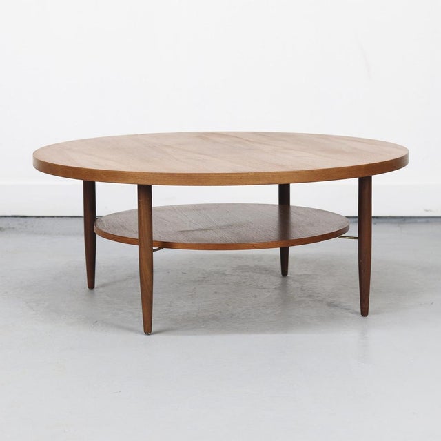 Wood Mid-Century Modern Round Coffee Table, 1960s For Sale - Image 7 of 10