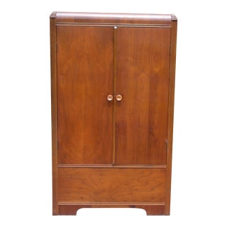 Vintage Vaughan Bassett Art Deco Waterfall Chifferobe Armoire Wardrobe Closet For Sale