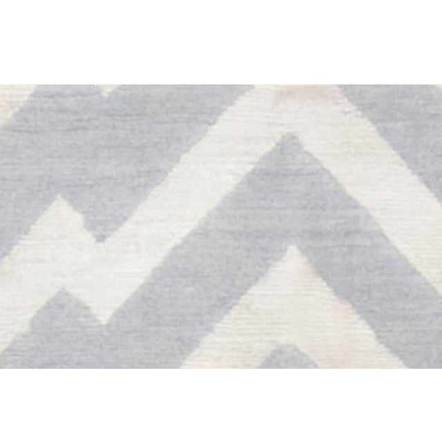 Modern Geometric Hand-Knotted Silk & Wool Runner by Doris Leslie Blau For Sale - Image 4 of 6