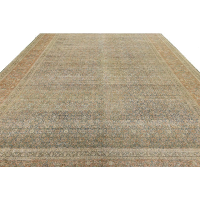 1900s Antique Persian Tabriz Wool Rug Handmade in Blue With Allover Pattern For Sale In New York - Image 6 of 11