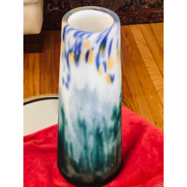 Glass Shane Faro Studio Hand Blown Vase Collaboration With Angus Powers, Signed and Dated, Very Ethereal For Sale - Image 7 of 7
