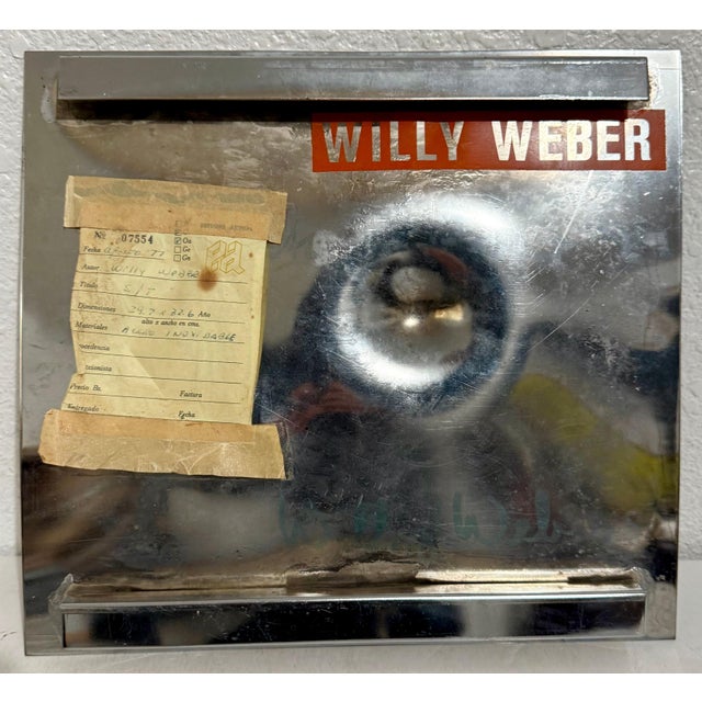 Willy Weber, Swiss Op Art Mirror Polished Metal Stainless Steel Sculpture Relief Will Weber, 1977 For Sale - Image 14 of 18