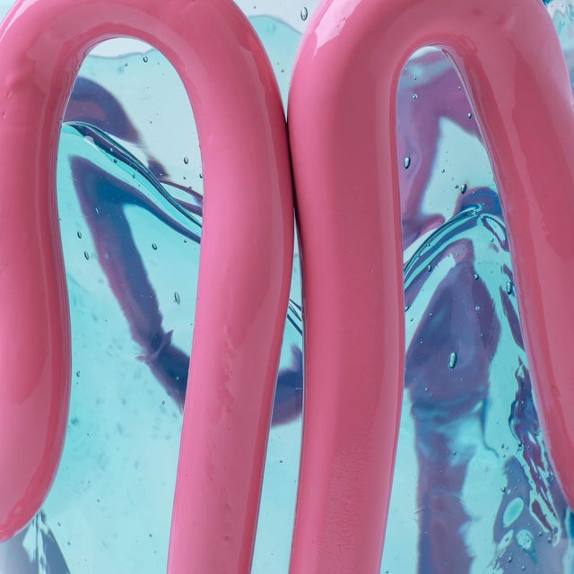 Plastic Indian Summer Vase in Clear Aqua by Gaetano Pesce for Fish Design For Sale - Image 7 of 11