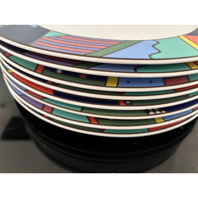 1990s Scenario Metropol Serving Plates by Barbara Brenner for Rosenthal, 1990s, Set of 8 For Sale - Image 5 of 9