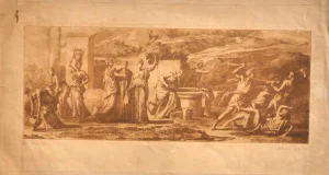Quarrel - Original Etching by E. Rosotte after Poussin - 19th Century 19th Century