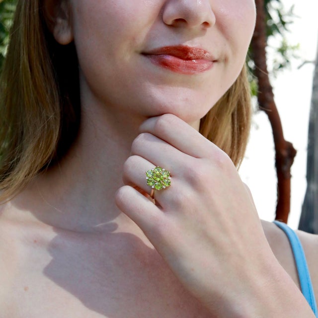Contemporary Nina Zhou Celestial 3.86ctw Peridot & Diamond Cocktail Ring (All Sizes Available) For Sale - Image 3 of 6