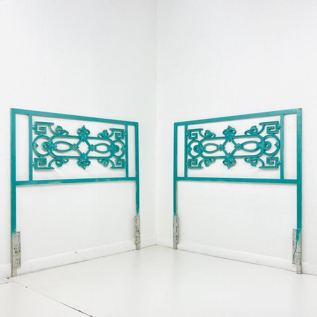 Mid 20th Century Mid 20th Century Wrought Iron Twin Headboards - A Pair For Sale - Image 5 of 12