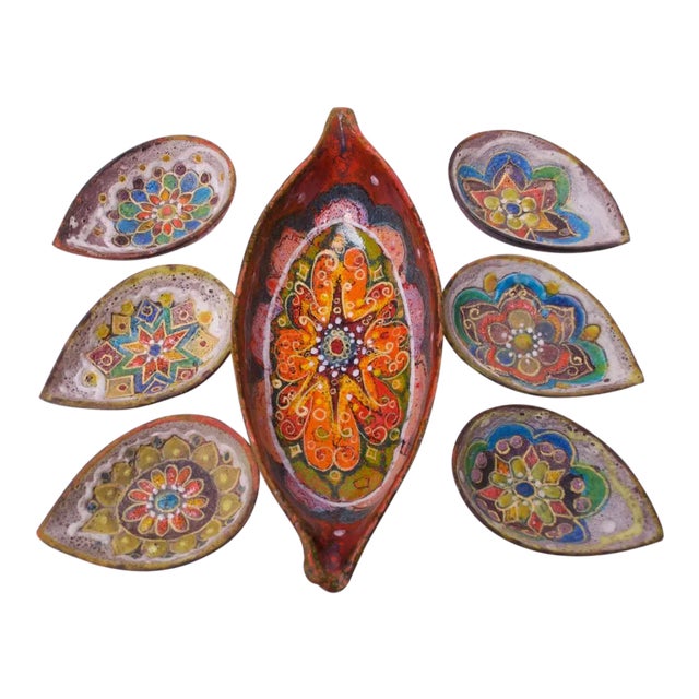 Set of Midcentury Italian Modern Zaramella Ceramic Serving and Condiment Bowls For Sale