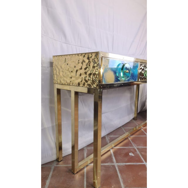 Blue and Gold Murano Glass Console Table from Justfurnituress SRL For Sale - Image 14 of 18