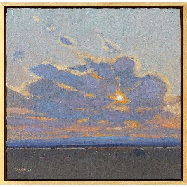 Contemporary Colorado Sunset by Michael Magrin | Oil on linen mounted on panel of a sunset over a landscape For Sale - Image 3 of 5