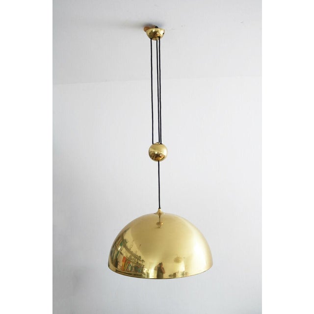 Metal Solan Pendant Light Counterweight Lamp Brass Rar by Florian Schulz, 1970s For Sale - Image 7 of 8