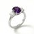 Contemporary Amethyst Engagement Wedding Ring, Trio Gemstone Amethyst Birthstone Ring Us 7 For Sale - Image 3 of 4